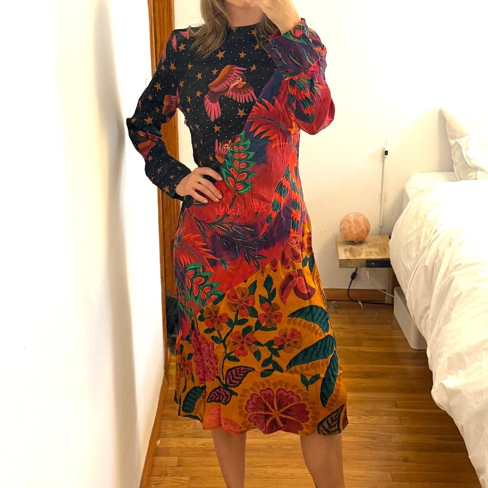 Mockneck Pattern Dress